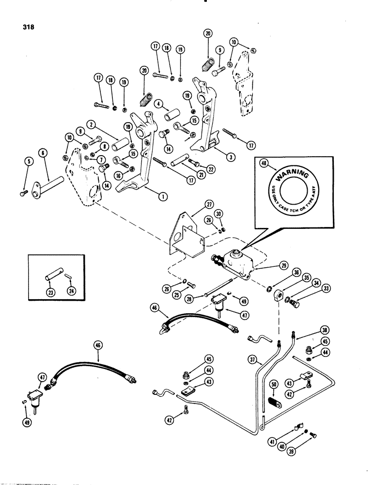 Схема запчастей Case IH 1070 - (0318) - HYDRAULIC BRAKE SYSTEM (07) - BRAKES