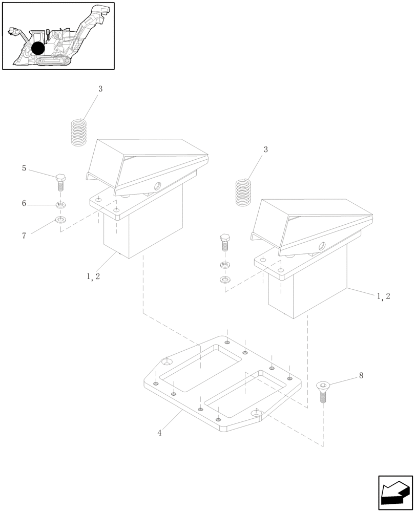 Схема запчастей Case IH A4000 - (A09.04[01]) - BRAKE PEDALS Mainframe & Functioning Components