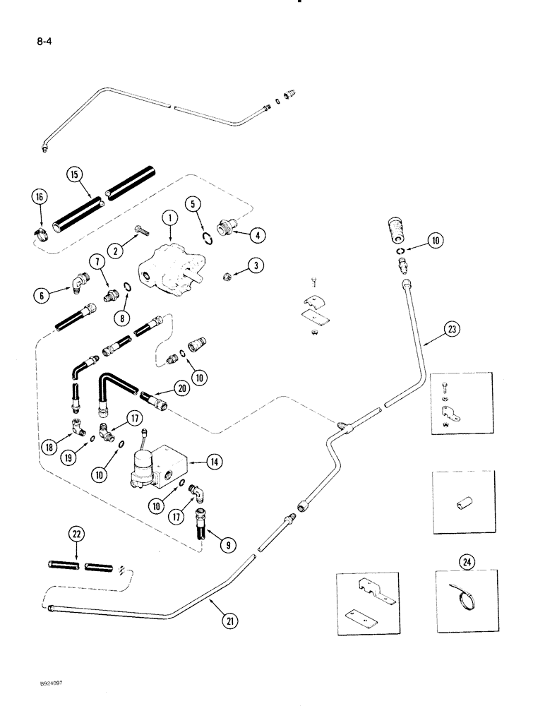 Схема запчастей Case IH 1020 - (8-04) - REEL DRIVE HYDRAULIC SYSTEM, 1420E, 1440E, 1460E AND 1480E COMBINE (35) - HYDRAULIC SYSTEMS
