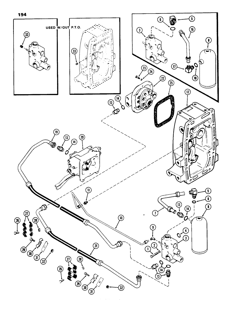 Схема запчастей Case IH 1070 - (194) - HYDRAULIC SYSTEM, POWER SHIFT (08) - HYDRAULICS