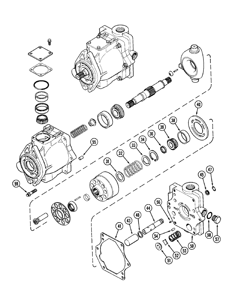 Схема запчастей Case IH 1896 - (8-270) - HYDRAULICS, GEAR AND PISTON PUMP ASSEMBLY (CONTINUED) (08) - HYDRAULICS