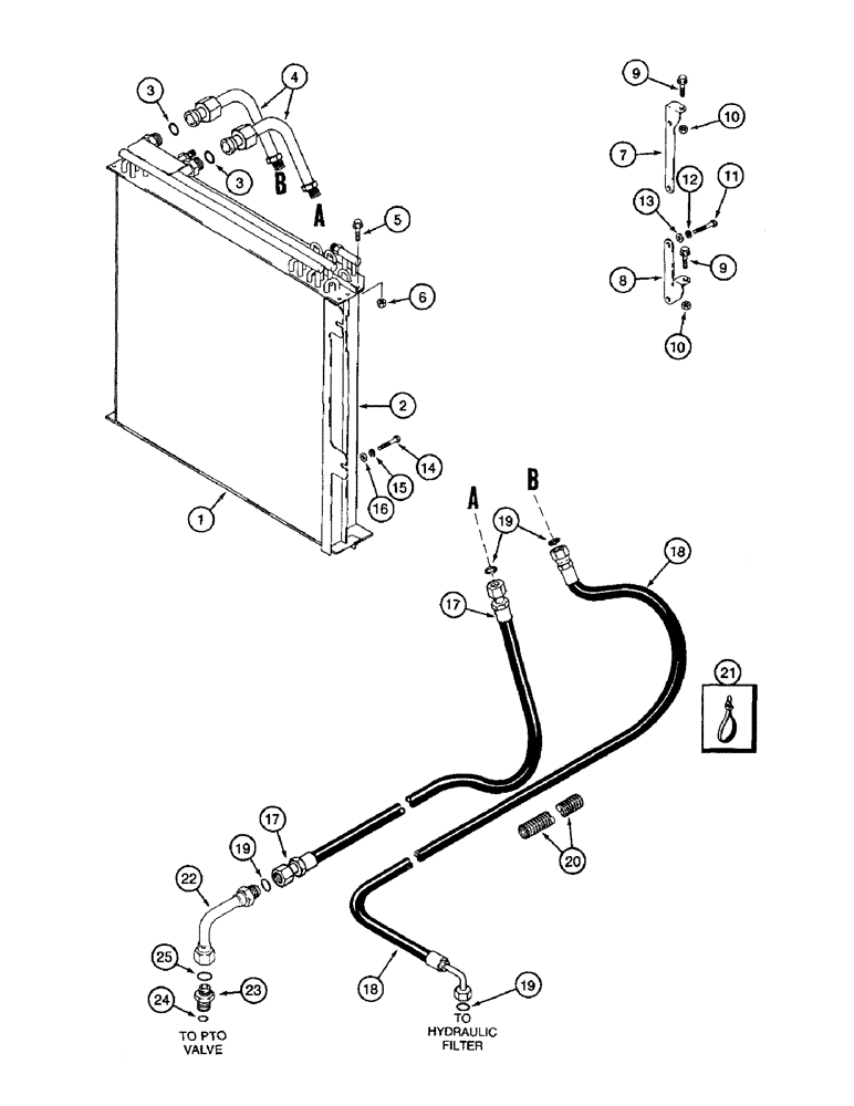Схема запчастей Case IH 8930 - (5-018) - HYDRAULIC OIL COOLER (05) - STEERING