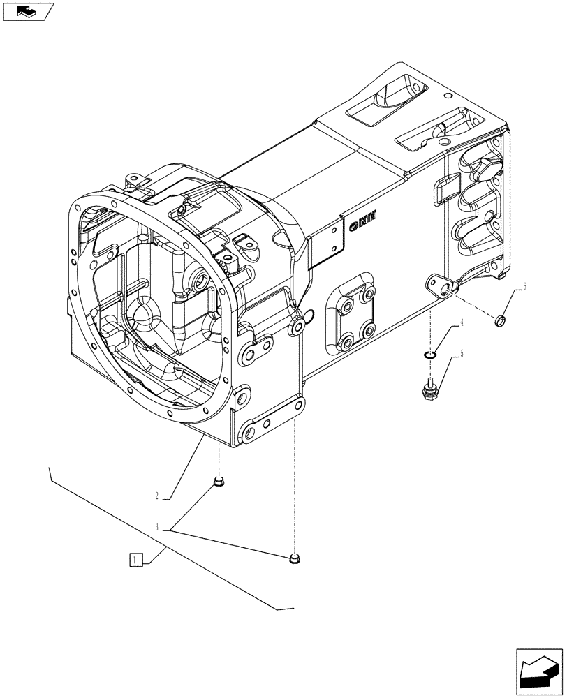 Схема запчастей Case IH FARMALL 115C - (21.112.AC[01]) - TRANSMISSION HOUSING (12X12) (21) - TRANSMISSION