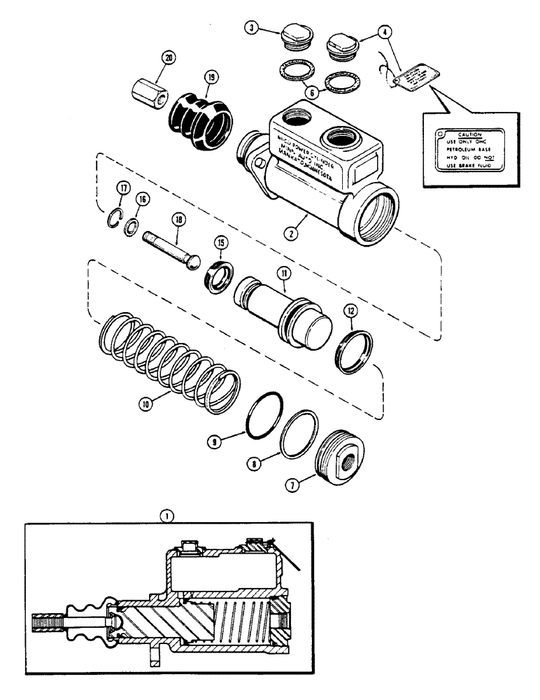 Схема запчастей Case IH 2670 - (258) - MASTER BRAKE CYLINDER ASSEMBLY (07) - BRAKES