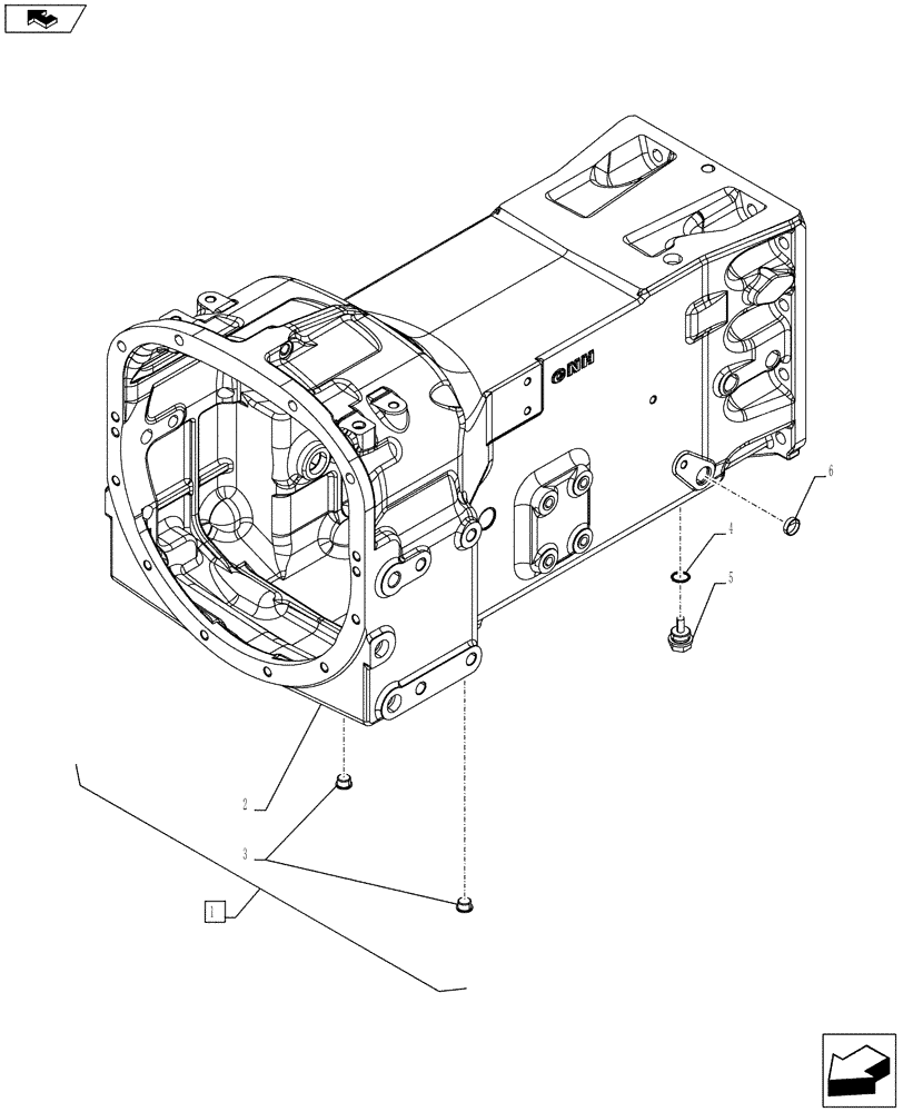 Схема запчастей Case IH FARMALL 115C - (21.112.AC[03]) - VAR - 744761 - TRANSMISSION HOUSING (12X12, 20X12) (21) - TRANSMISSION