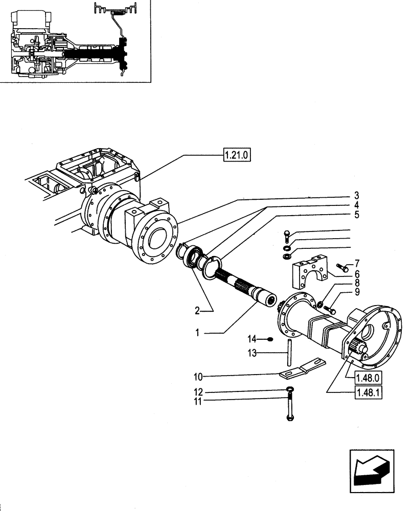 Схема запчастей Case IH JX95 - (1.48.1/03[01]) - (VAR.428) SPACER INCREASING REAR TRACK SETTING - FOR HIGH CLEARANCE VERSION (05) - REAR AXLE