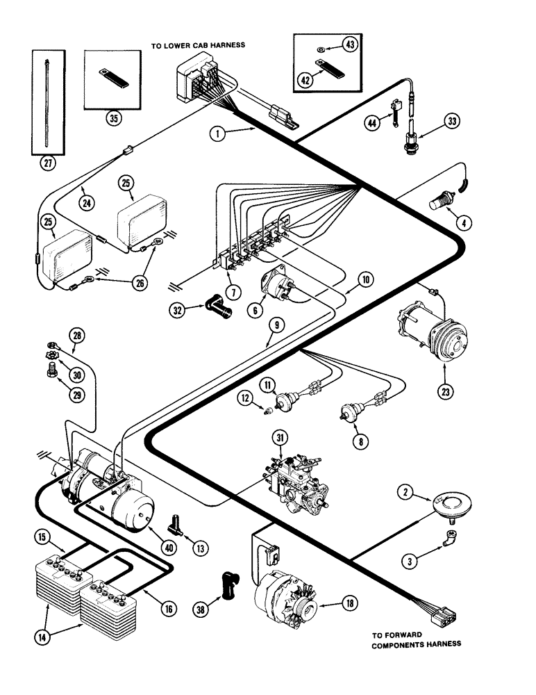 Схема запчастей Case IH 1896 - (4-058) - ENGINE HARNESS (04) - ELECTRICAL SYSTEMS
