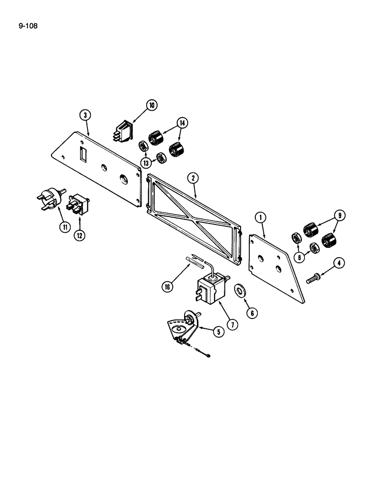 Схема запчастей Case IH 3594 - (9-108) - CAB, CONTROLS AND PANEL (09) - CHASSIS/ATTACHMENTS
