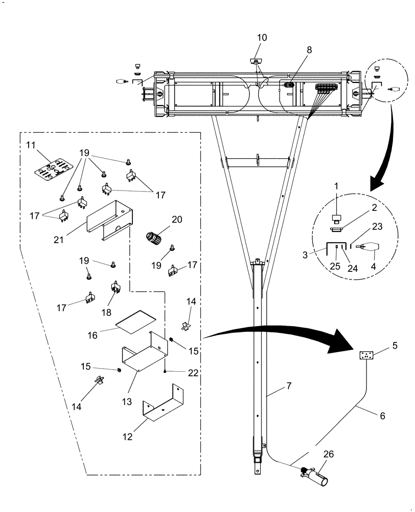 Схема запчастей Case IH WR401 - (55.100.01) - ELECTRICAL, FRONT (55) - ELECTRICAL SYSTEMS