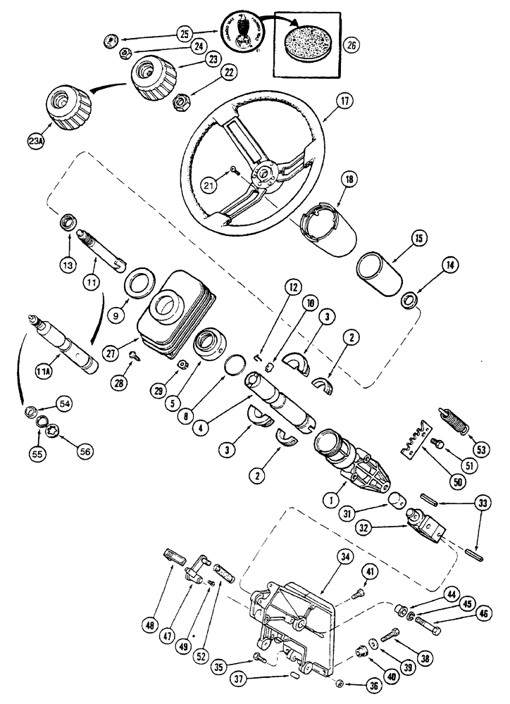 Схема запчастей Case IH 7250 - (5-004) - STEERING WHEEL AND COLUMN, DELUXE (05) - STEERING