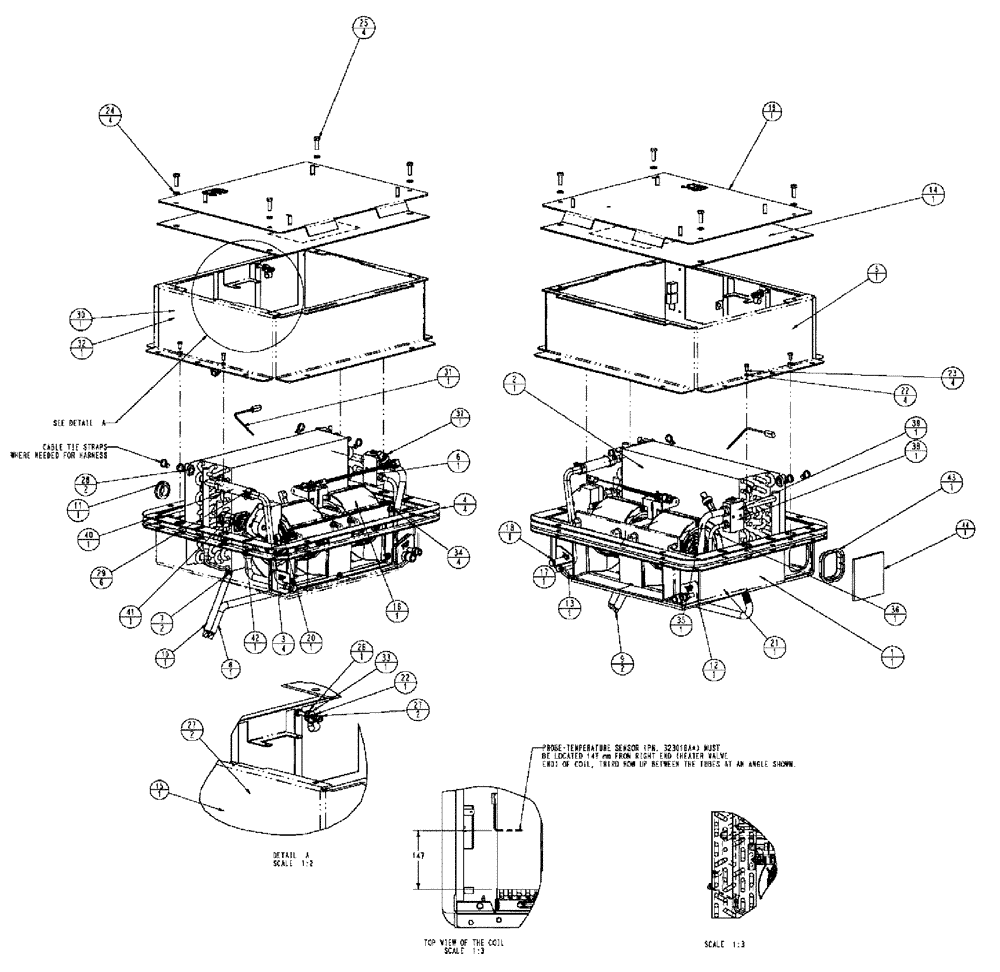 Схема запчастей Case IH SPX3320 - (01-014) - HVAC UNIT, MANUAL Cab Interior