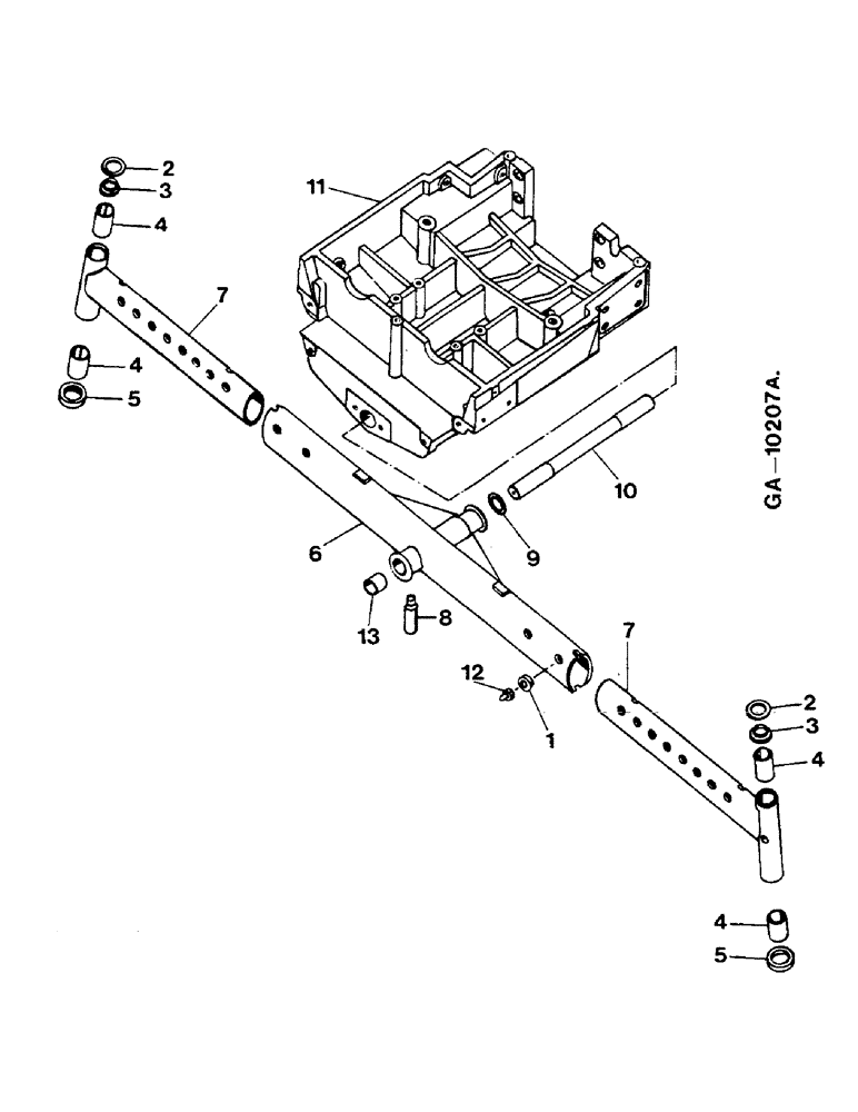Схема запчастей Case IH 844S - (14-08) - HEAVY DUTY FRONT AXLE, AXLE SUPPORT, ONLY FOR 844S Suspension