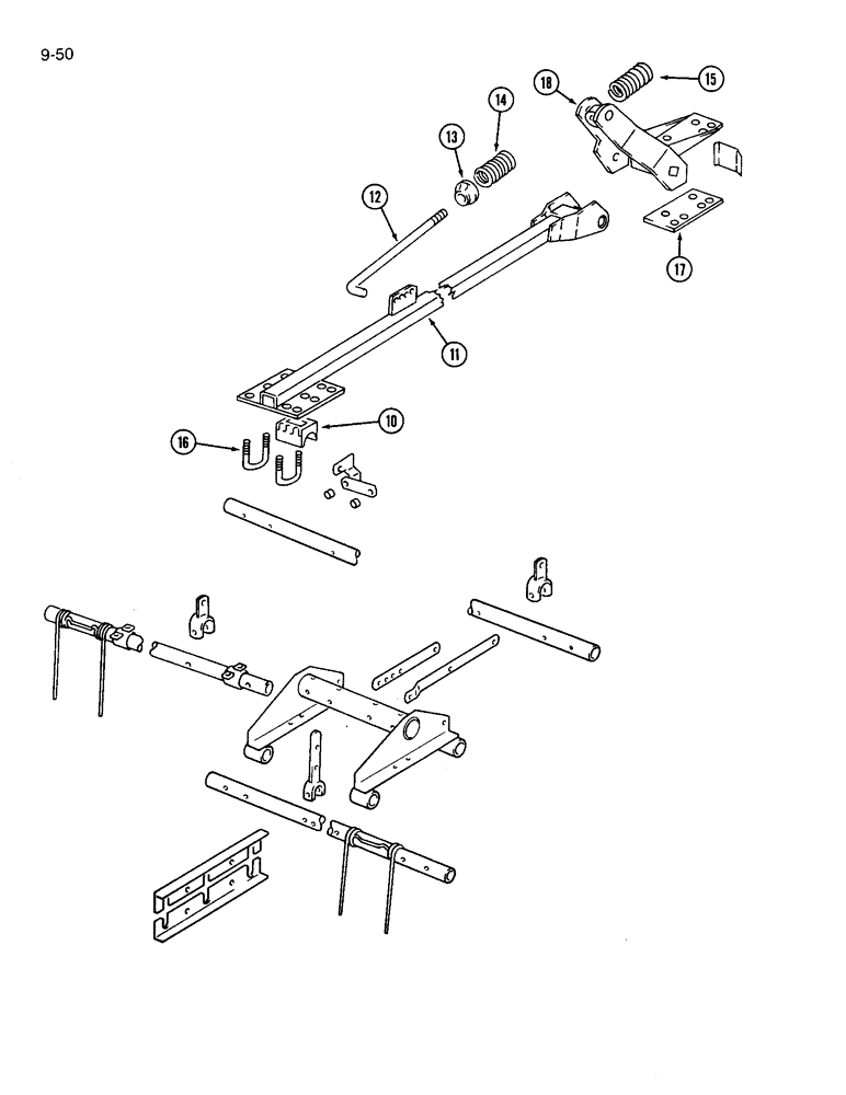 Схема запчастей Case IH 365 - (9-50) - MULCHER ATTACHMENT, THREE BAR, MACHINES BUILT PRIOR TO P.I.N. 10371 (09) - CHASSIS/ATTACHMENTS