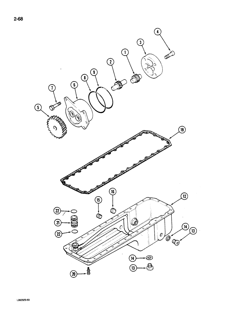 Схема запчастей Case IH STEIGER - (2-068) - OIL PUMP AND OIL PAN, L-10 ENGINE (02) - ENGINE