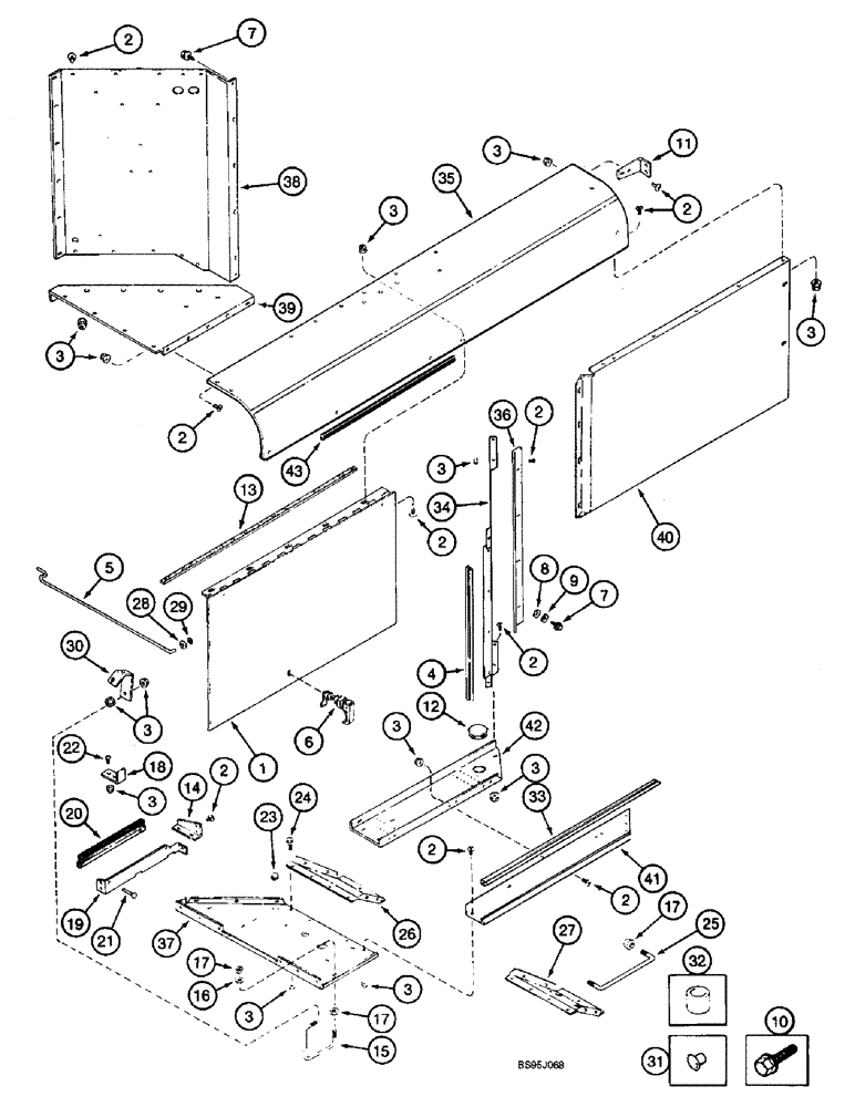 Схема запчастей Case IH 2166 - (2-12) - ROTARY AIR SCREEN CHUTE, PRIOR TO COMBINE P.I.N. JJC0180000 (01) - ENGINE