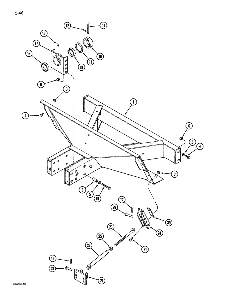 Схема запчастей Case IH 1680 - (5-046) - STEERING AXLE SUPPORT, POWER GUIDE AXLE (04) - STEERING