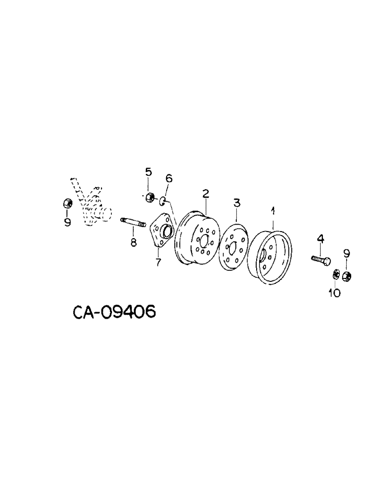 Схема запчастей Case IH 234 - (15-02) - WHEELS AND TRACTION, FRONT WHEELS, SPLIT TYPE, 234, TWO WHEEL DRIVE, WITH TURF TIRES Wheels & Traction