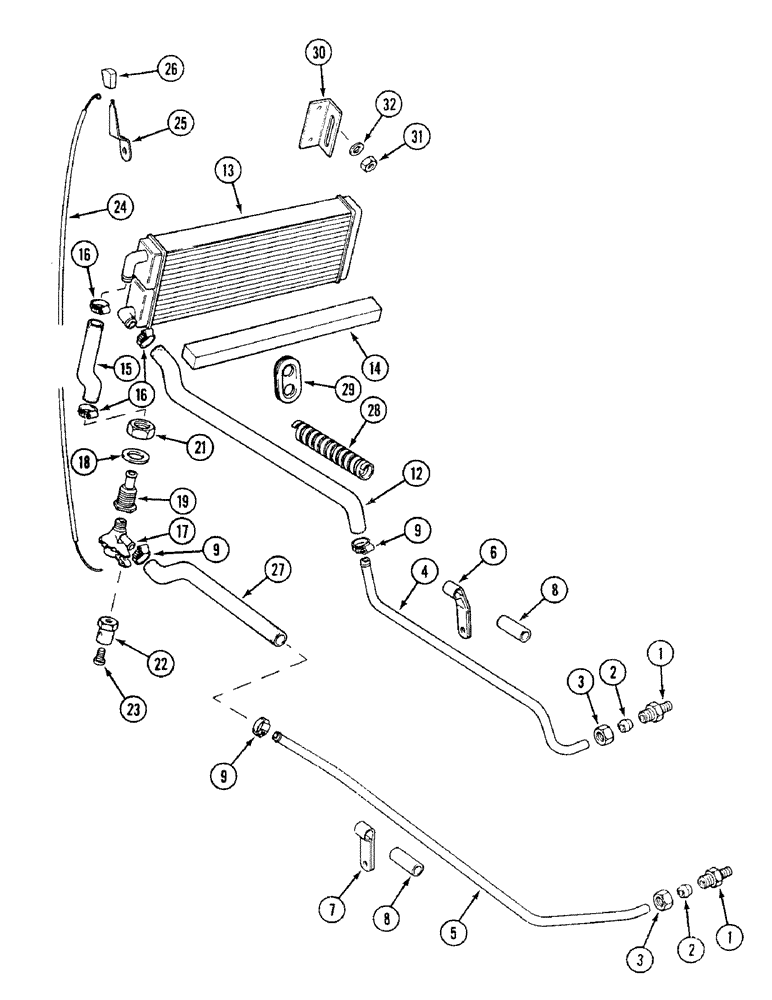 Схема запчастей Case IH 1494 - (9-464) - CAB HEATER, TUBES AND FITTINGS (09) - CHASSIS/ATTACHMENTS