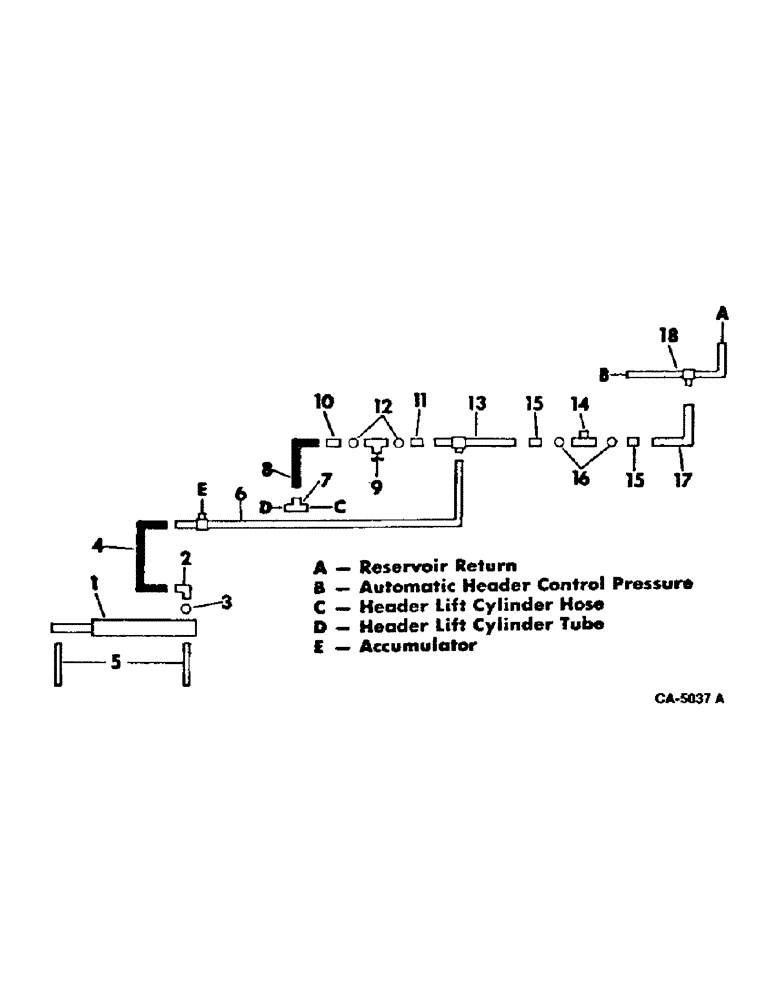 Схема запчастей Case IH 915 - (10-25) - HYDRAULICS, HYDRAULIC DIAGRAM, FOR 3 RD. LIFT CYLINDER AND ACCUMULATOR (07) - HYDRAULICS