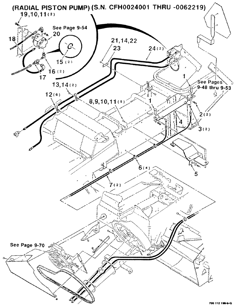 Схема запчастей Case IH 8530 - (9-68) - HYDRAULIC DRIVE AND CONTROL ASSEMBLY - REAR, (RADIAL PISTON PUMP) (S.N. CFH0024001 THRU CFH0062219) Decals & Attachments