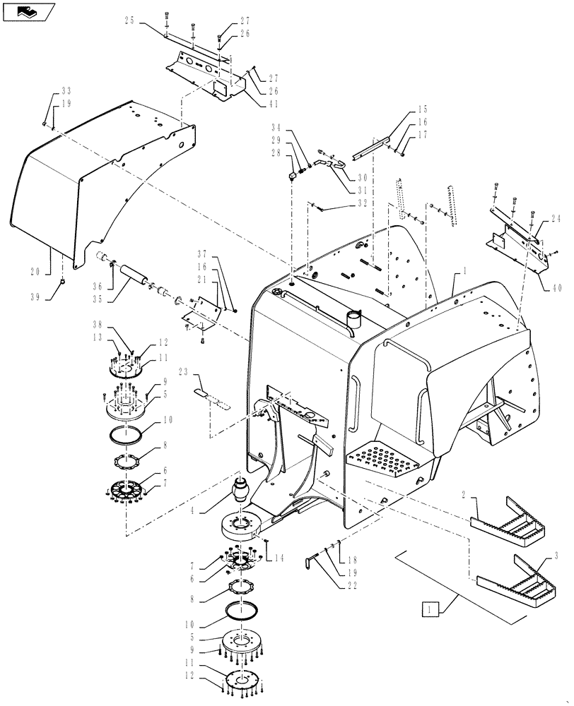 Схема запчастей Case IH STEIGER 550 - (39.100.06[02]) - REAR FRAME / FUEL TANKS AND FENDERS - STEIGER 550 & 600 ASN ZBF126024 (39) - FRAMES AND BALLASTING