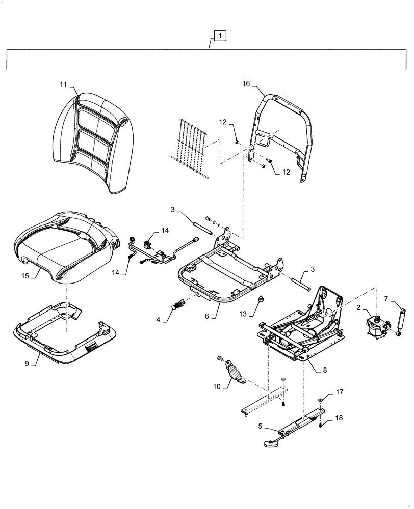 Схема запчастей Case IH SR250 - (90.120.06[01]) - SEAT, AIR SUSPENSION (ALL CASE) (90) - PLATFORM, CAB, BODYWORK AND DECALS