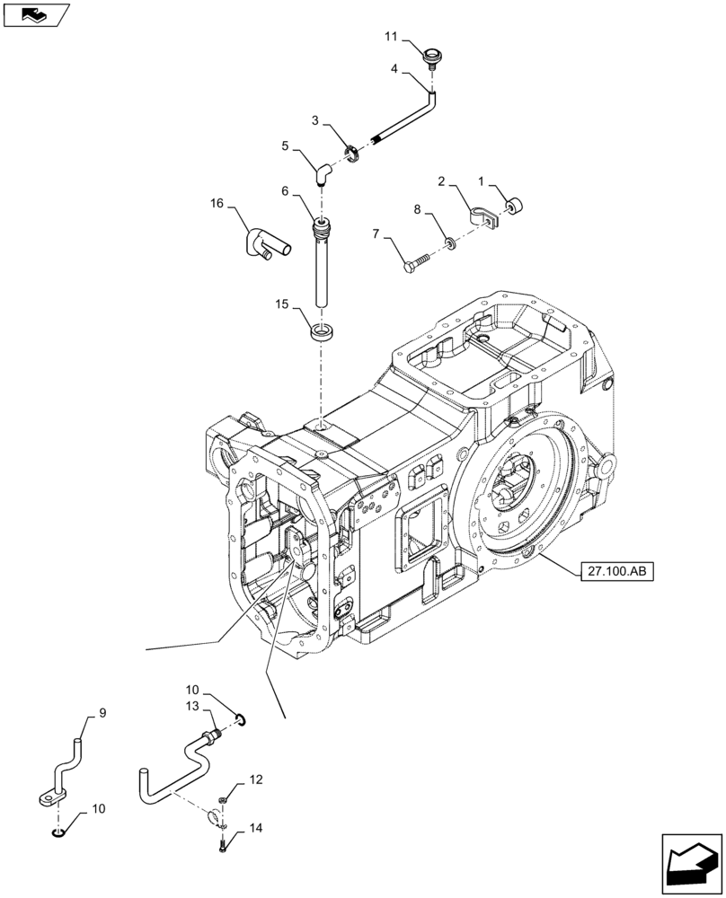 Схема запчастей Case IH MAXXUM 115 - (27.100.AI[02]) - VAR - 330247, 743766, 330291, 743764, 331970, 331908, 330909, 331909, 743811, 335245, 743673, 331920, 330921, 331921, 743696, 332923 + STD - TRANSMISSION 24X24 (40 KM/H) HI-LO - REAR AXLE HOUSING, INN