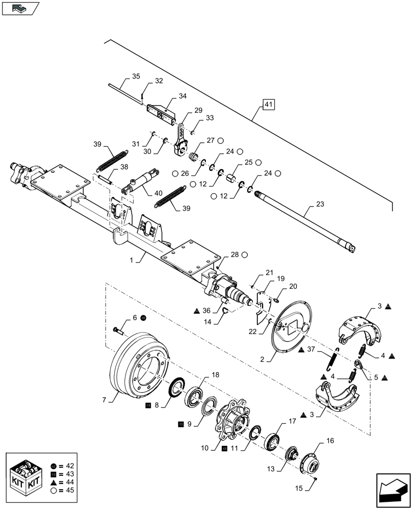 Схема запчастей Case IH LB434R - (27.550.040) - HYDRAULIC BRAKES, SINGLE AXLE (27) - REAR AXLE SYSTEM