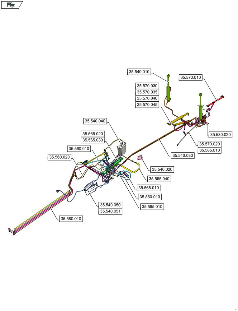 Схема запчастей Case IH LB434R XL - (35.000.00) - SECTION INDEX - HYDRAULIC SYSTEMS (35) - HYDRAULIC SYSTEMS