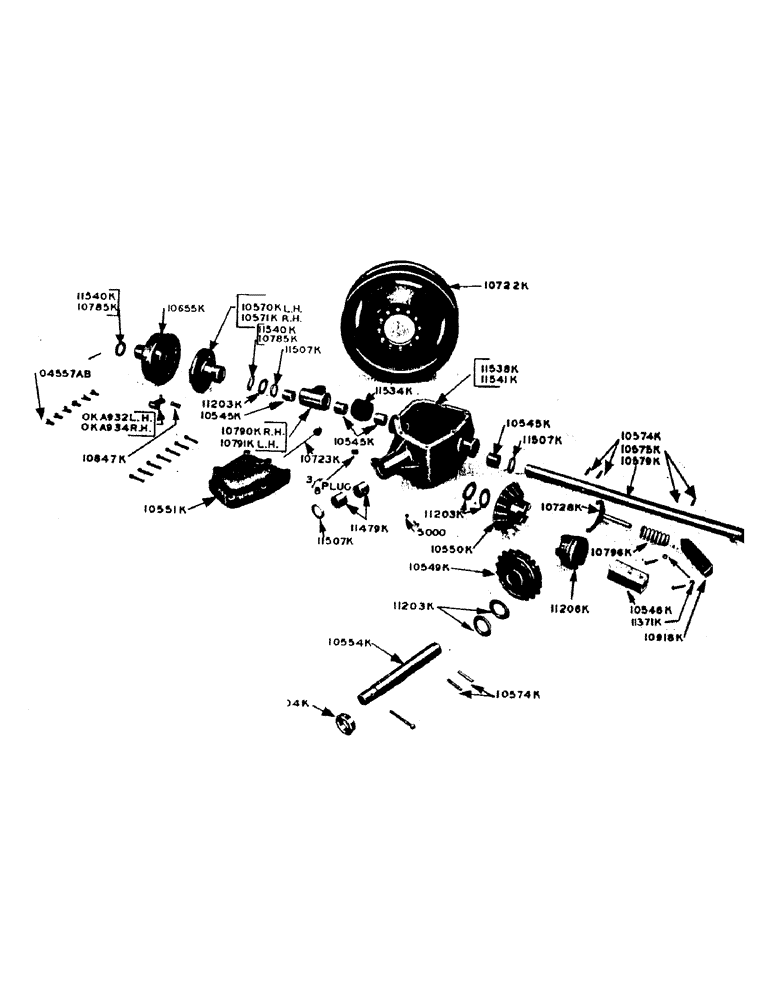 Схема запчастей Case IH 100 - (24) - REAR AXLE WHEELS & GEAR BOX, PIN CONSTRUCTION, PRIOR TO 1951 