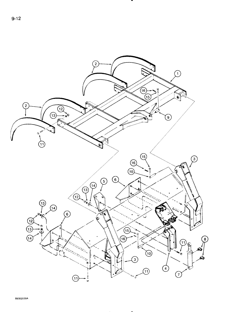 Схема запчастей Case IH 710 - (9-12) - FOUR TINE GRAPPLE (09) - CHASSIS/ATTACHMENTS