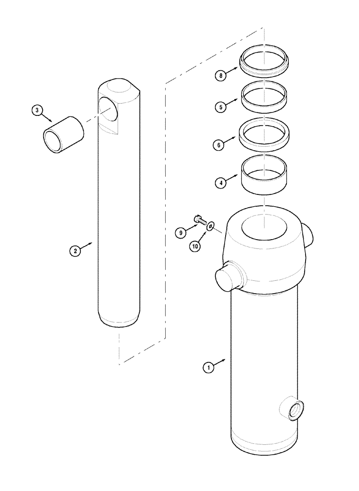 Схема запчастей Case IH MX135 - (08-08) - CYLINDER ASSEMBLY (08) - HYDRAULICS