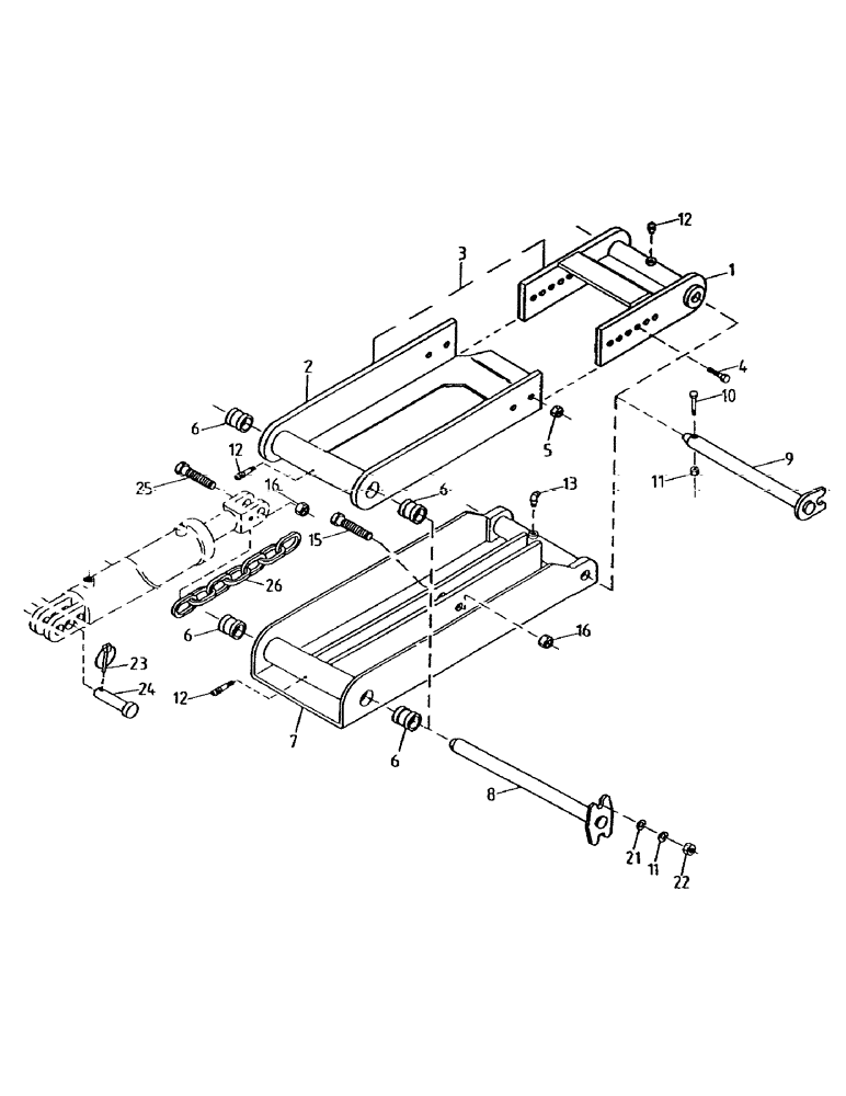Схема запчастей Case IH 7000 - (A02-15) - CROPDIVIDER LIFT ARMS Mainframe & Functioning Components
