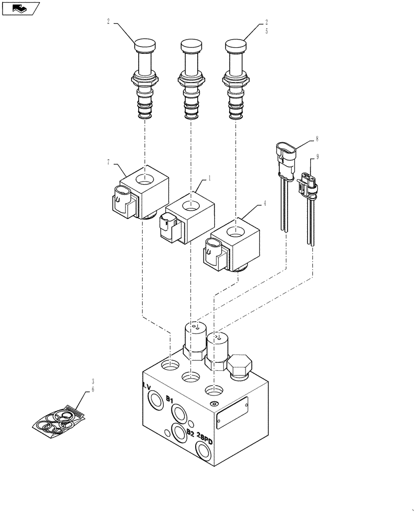 Схема запчастей Case IH SV300 - (29.212.05[03]) - BRAKE VALVE, 2-SPEED, EH DRIVE (SV300) (29) - HYDROSTATIC DRIVE