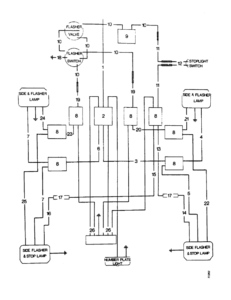 Схема запчастей Case IH 995 - (M38) - ELECT. EQUIP., ELECT. WIRING, SIDE & REAR LAMPS, 990,995,996 W/O LIGHT DUTY FULL FENDER, A AND AFTER (06) - ELECTRICAL SYSTEMS