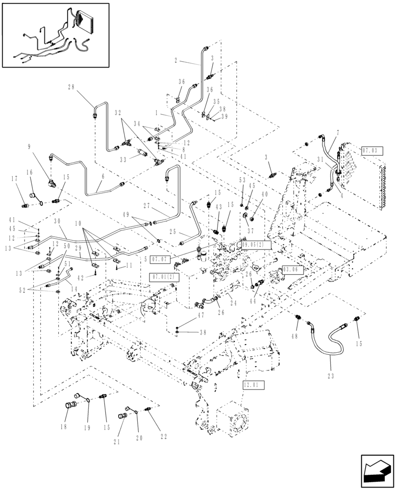 Схема запчастей Case IH WD1903 - (07.06[2.1]) - HYDRAULIC HEADER DRIVE, FROM YCG667001 (07) - HYDRAULICS