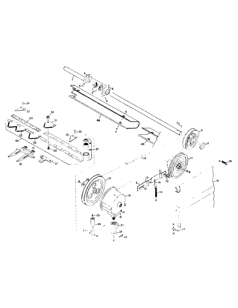Схема запчастей Case IH 6500 - (9-16) - KNIFE AND KNIFE DRIVE, 21, 25 AND 30 FOOT HEADERS (09) - CHASSIS/ATTACHMENTS