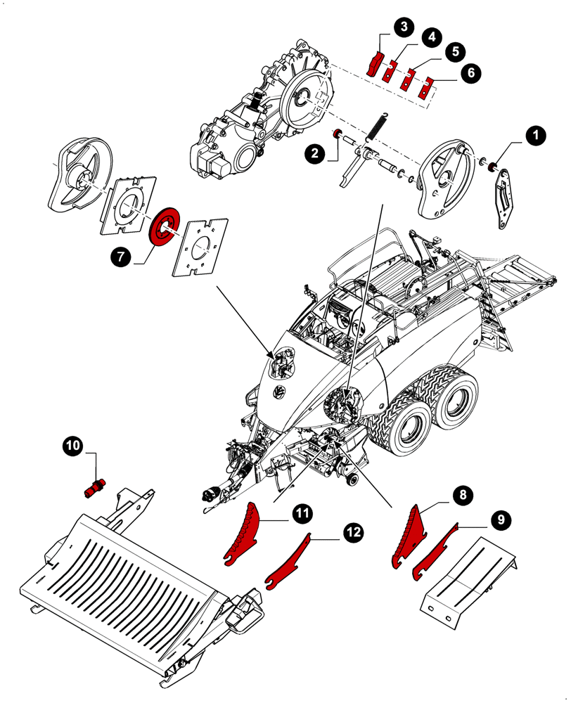 Схема запчастей Case IH LB324P - (05.100.04[03]) - MAINTENANCE PARTS, KNIVES, KNIFE DRAWER, SHUTTLE FEEDER AND TRANSMISSION (05) - SERVICE & MAINTENANCE