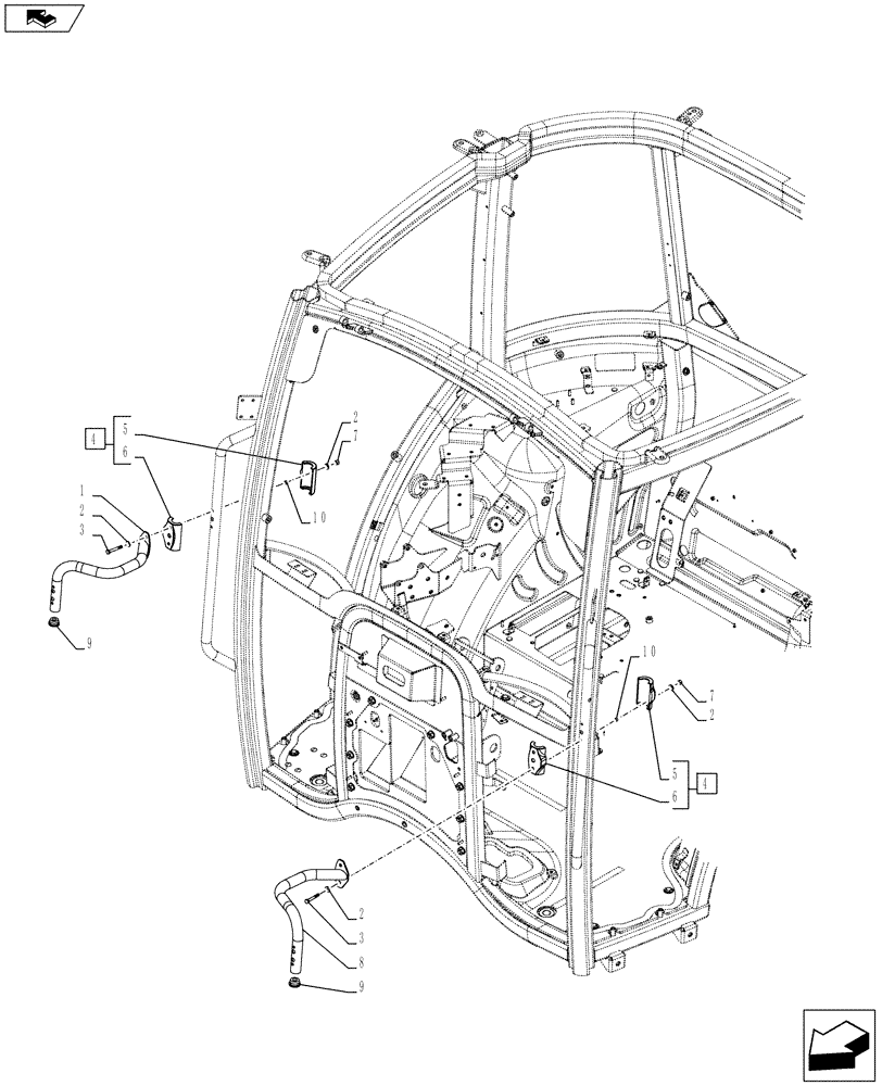 Схема запчастей Case IH FARMALL 95C - (55.404.BB[02]) - VAR - 743544, 743545 - INDICATOR LIGHT, SUPPORT (55) - ELECTRICAL SYSTEMS