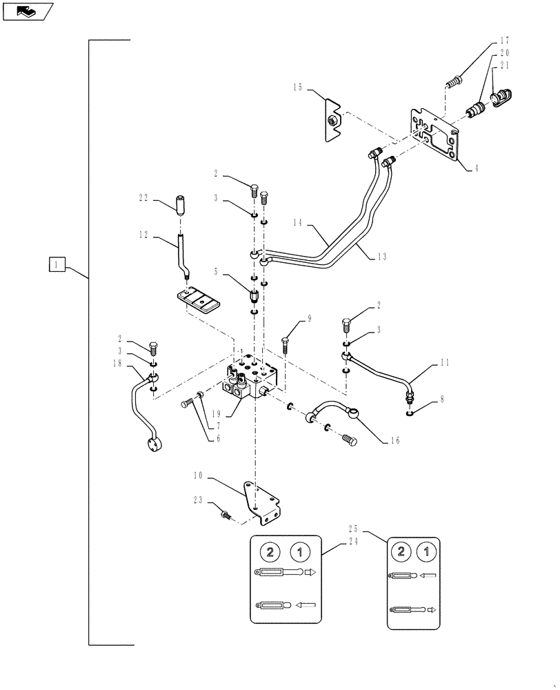 Схема запчастей Case IH FARMALL 30B - (88.100.01) - DIA KIT, REAR REMOTE CONTROL VALVE #1 - 12X12 & HST - MT20124613 (88) - ACCESSORIES