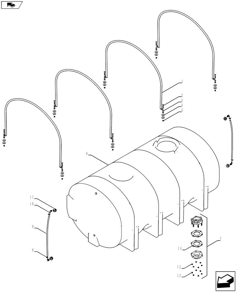 Схема запчастей Case IH 920 - (78.110.01[02]) - TANK ASSY 2050 GALLON (78) - SPRAYING