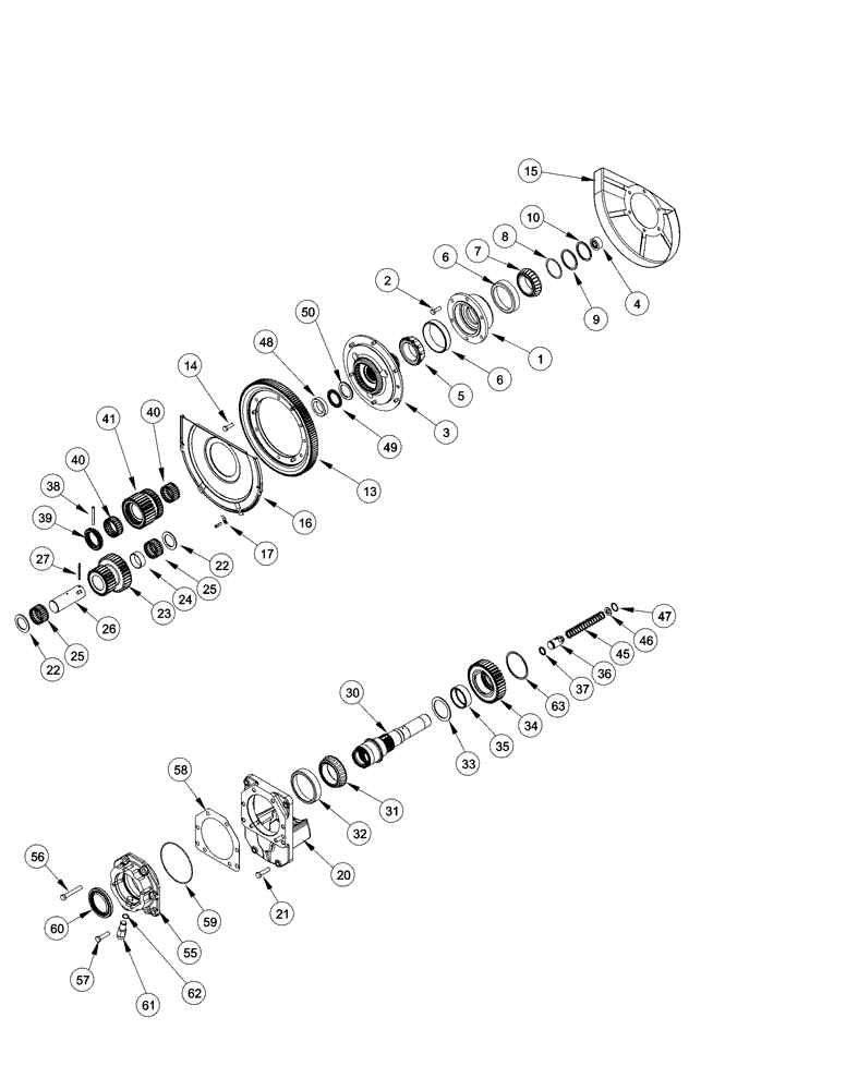 Схема запчастей Case IH MX200 - (06-39) - POWER TAKE OFF ASSEMBLY REDUCTION GEAR, DUAL SPEED (06) - POWER TRAIN