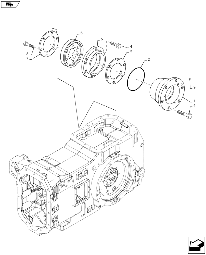 Схема запчастей Case IH MAXXUM 110 - (27.106.AO[02]) - VAR - 331333 - DIFFERENTIAL GEARS WITH HYDRAULIC LOCK - DIFFERENTIAL SUPPORT (27) - REAR AXLE SYSTEM
