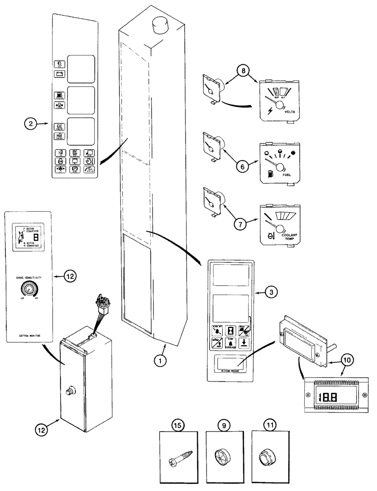 Схема запчастей Case IH CPX610 - (04-25) - INSTRUMENT PANEL ASSY (06) - ELECTRICAL SYSTEMS