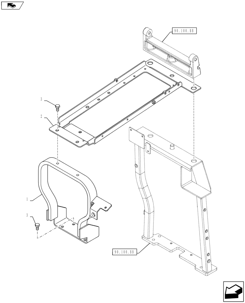 Схема запчастей Case IH MAXXUM 120 - (10.202.AH) - STD + VAR - 331515, 331520, 743729, 330515, 330520, 743816 - AIR CLEANER SUPPORT (10) - ENGINE