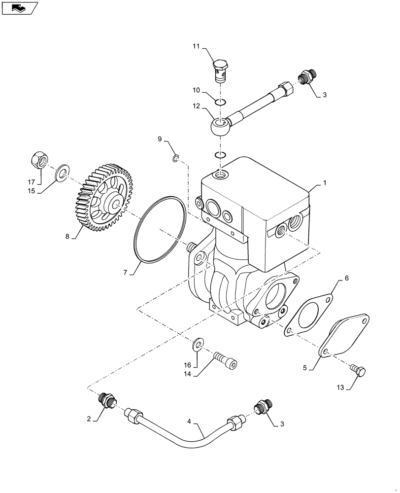 Схема запчастей Case IH 6130 - (10.450.AA ) - AIR COMPRESSOR BREAKDOWN- 61/7130 CURSOR 9 (10) - ENGINE