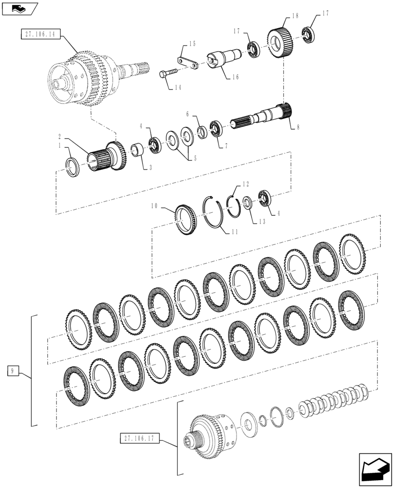 Схема запчастей Case IH PUMA 145 - (27.106.16) - VAR - 330285 - FPS - CENTRAL REDUCTION GEARS (27) - REAR AXLE SYSTEM