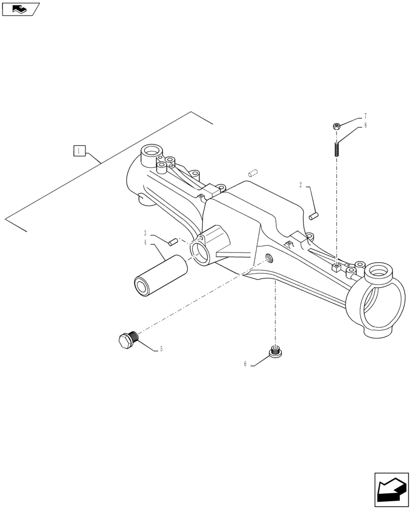 Схема запчастей Case IH MAXXUM 115 - (25.100.AD[01]) - CL.3 STANDARD FRONT AXLE - HOUSING (25) - FRONT AXLE SYSTEM