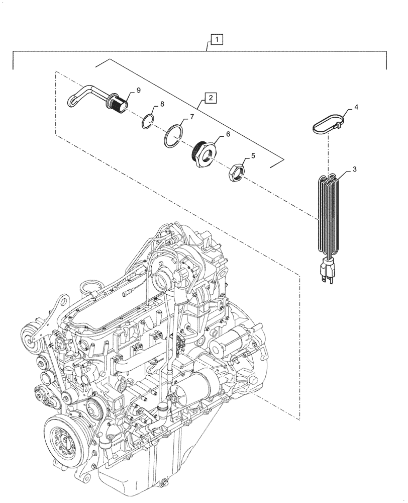Схема запчастей Case IH STEIGER 350 - (88.010.01[01]) - DIA KIT, BLOCK HEATER 120V (88) - ACCESSORIES
