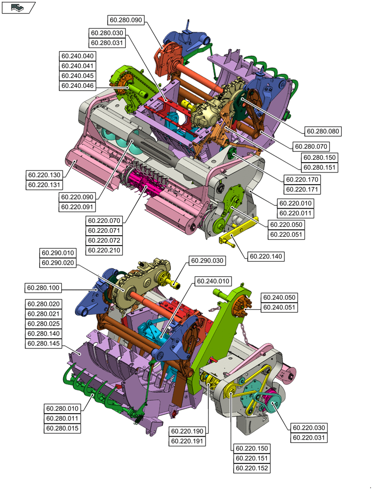 Схема запчастей Case IH LB424S - (60.000.00[01]) - SECTION INDEX - PRODUCT FEEDING (60) - PRODUCT FEEDING